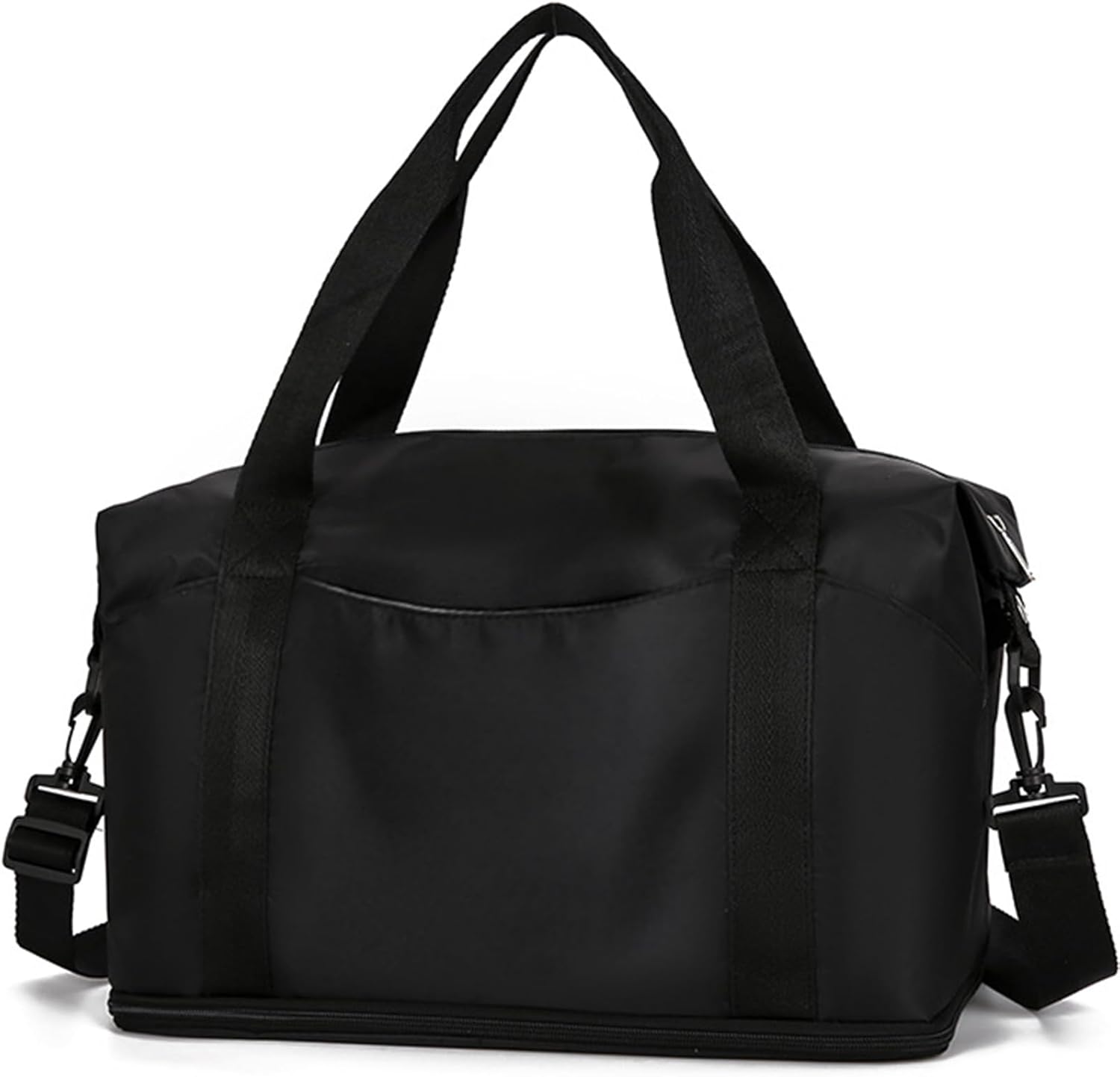 Weekender Bags for Women, Personal Item Travel Bag, Overnight Bag Luggage Bag, Foldable Sports Tote Gym Bag for Men, Travel Tote Bags with Detachable Shoulder Strap and Wet Compartment (Black)