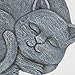 Bits and Pieces - Set of 2 Sleeping Cat Garden Stones, 2 pc - Garden Décor for Lawn, Patio or Yard - Durable Polyresin Garden Stones