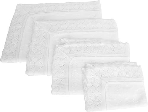 A&C Quinceañeras and More Sabanita Blanca para Nino Dios Tejida Hand Knitted blanket for nino dios Cobijita para nino dios (X-Large)