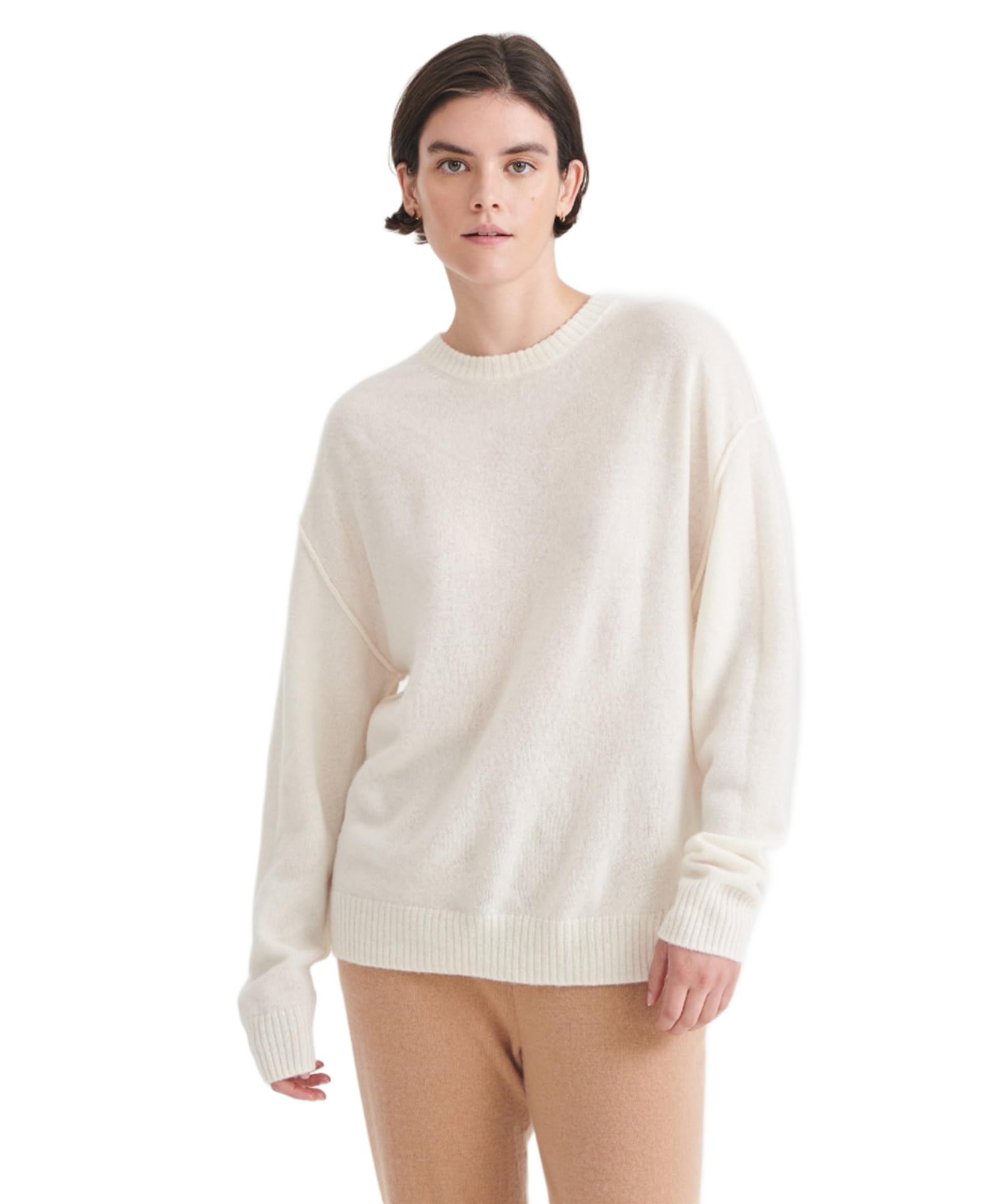 NAADAM Women's Lightweight Reversible Cashmere Crewneck Sweater