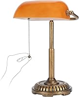 Vista 2 de NISSAFORS Bankers Lamp, Amber Desk Lamp with Pull Switch, Vintage Table Lamps for Home Office, Library, Piano (Amber) (USADO)