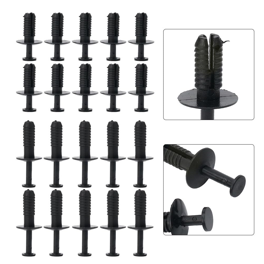 Lecreatekit Clip di fissaggio a pressione, rivetti espandibili per BMW E30 E39 E46 E53 E60, fissaggio in plastica nera, confezione da 20