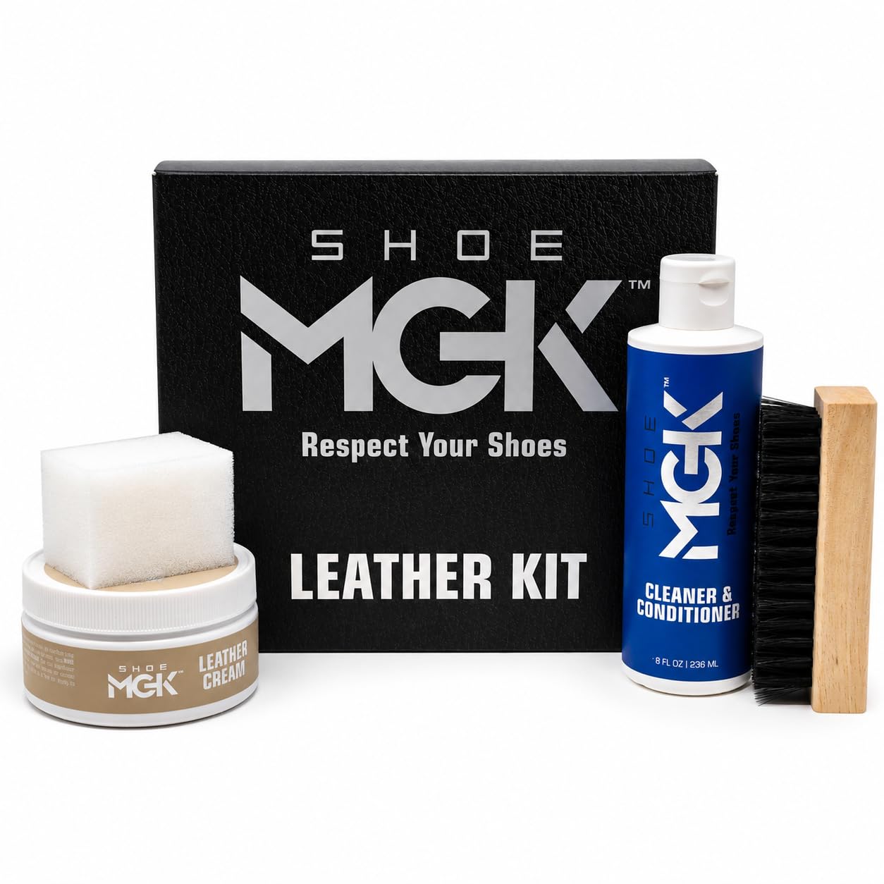 Shoe MGK Kit per la cura della pelle per il ripristino e la manutenzione delle scarpe in pelle