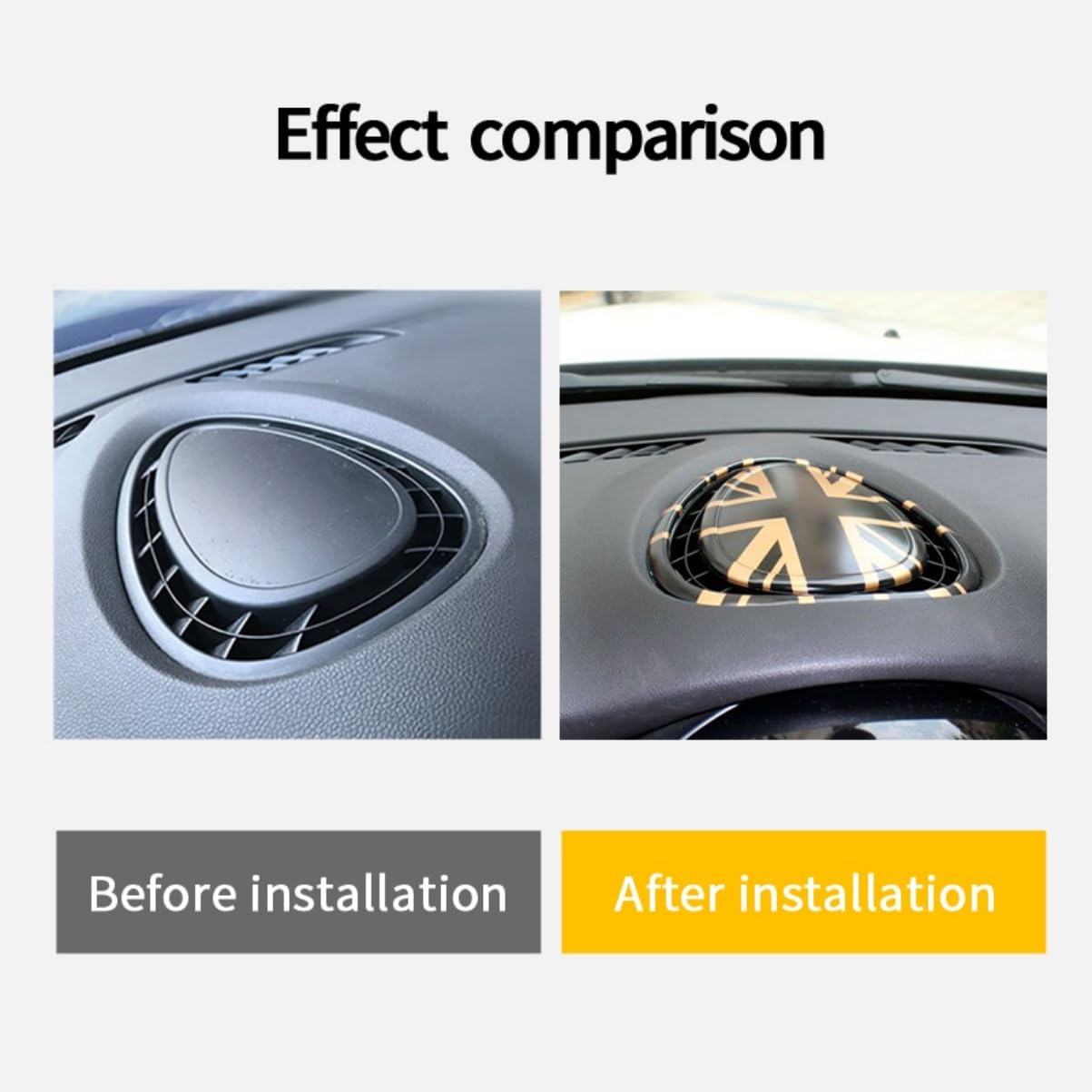 Car Air Outlet Vent Cover Shell Exterior Decorative Trim Sticker Compatible with MINI Cooper F Series F55 Hardtop F56 Hatchback 2014+ (Gray Jack)