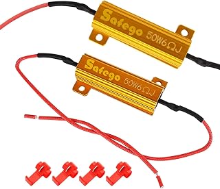 Safego LEDウィンカー ハイフラ防止抵抗器 12V 50W 6Ω 50w 6オーム 負荷抵抗を修正し 2個付き