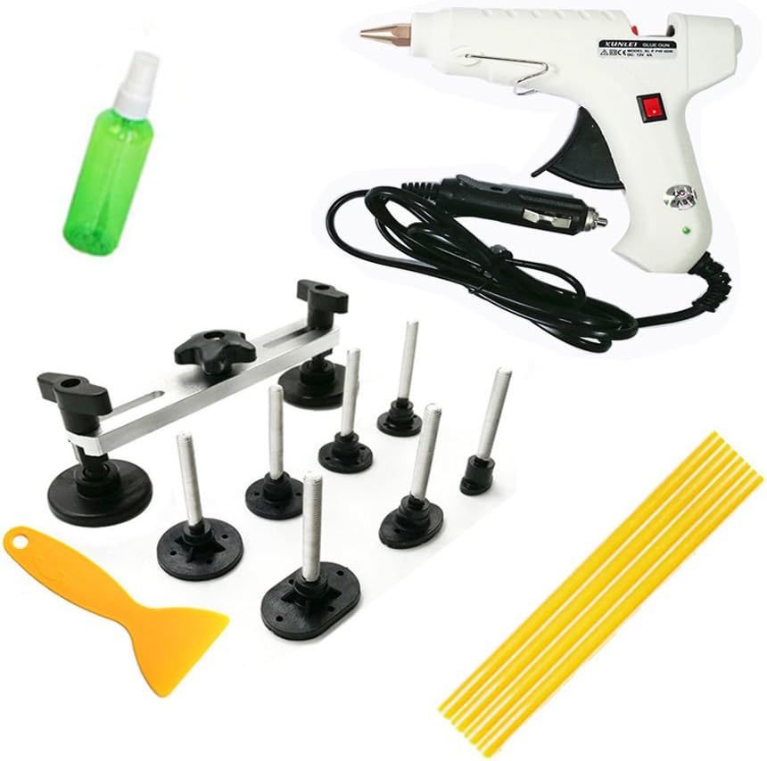 Pops-a-dent Bridge Dent Puller Kits with 4 pcs Glue Sticks 12V Hot Melt Glue Gun Tools