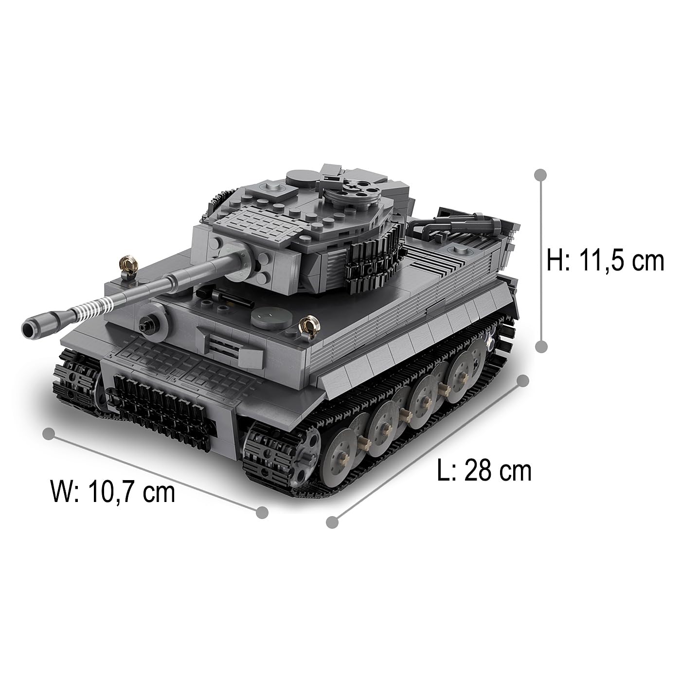 JAMARA 402894 Cada Panzer Tiger 1:35 2,4 GHz Bricks - Juego de Bloques de construcción de Bloques de construcción, Juguetes para niños a Partir de 8 años, Idea de Regalo para niños, diseño detallado