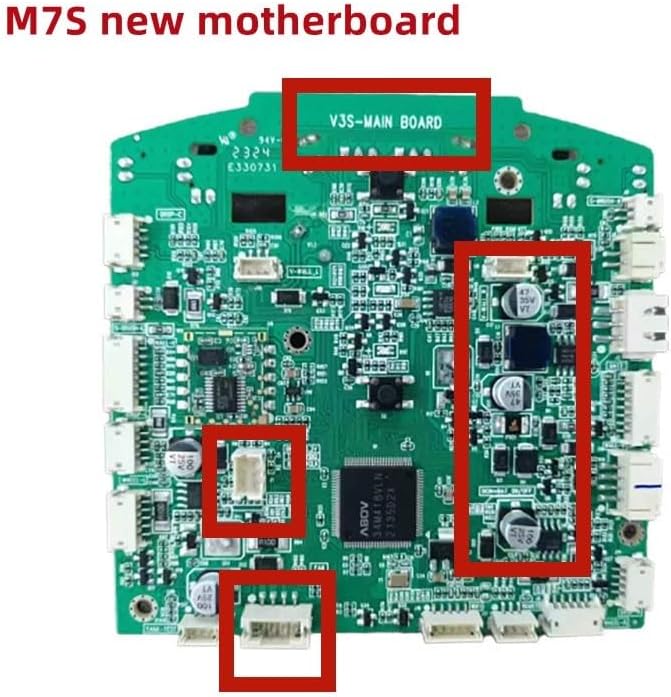 ເທິງ view of the ZDMTDKXT Robot Vacuum Cleaner Motherboard with key areas highlighted