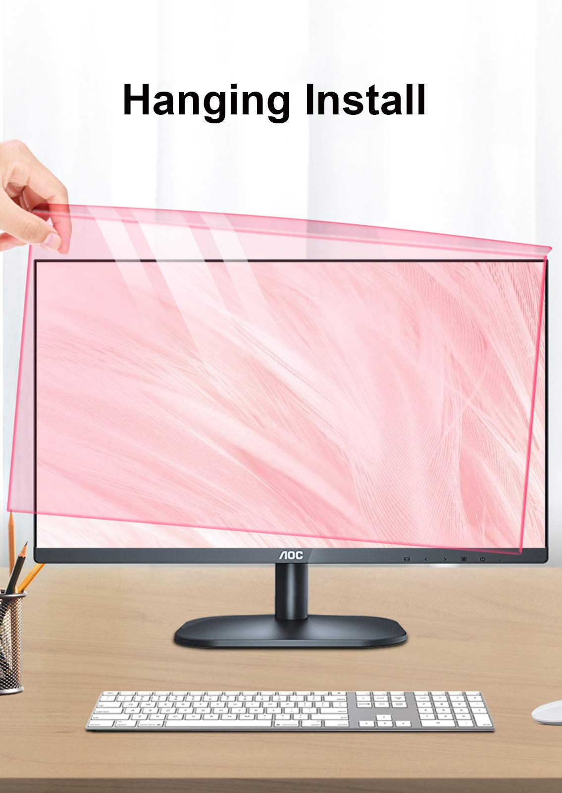 Panneau Protecteur D’écran De Blocage De Lumière Bleue Pour Le Film Anti-uv De Filtre De Protection D’oeil De Moniteur De Pc - Soulagent La Fatigue Oculaire, Type Suspendu