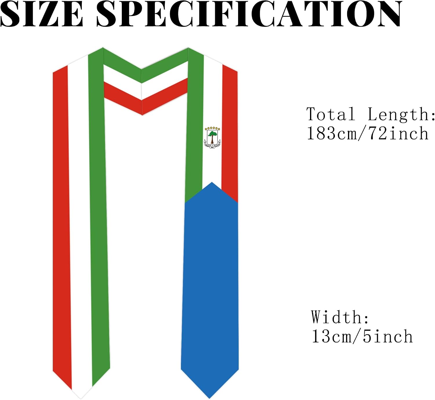 Equatorial Guinea National Flag Graduation Stoles Class Congratulation Gifts Sash Stole scarf for Study Aboard International students