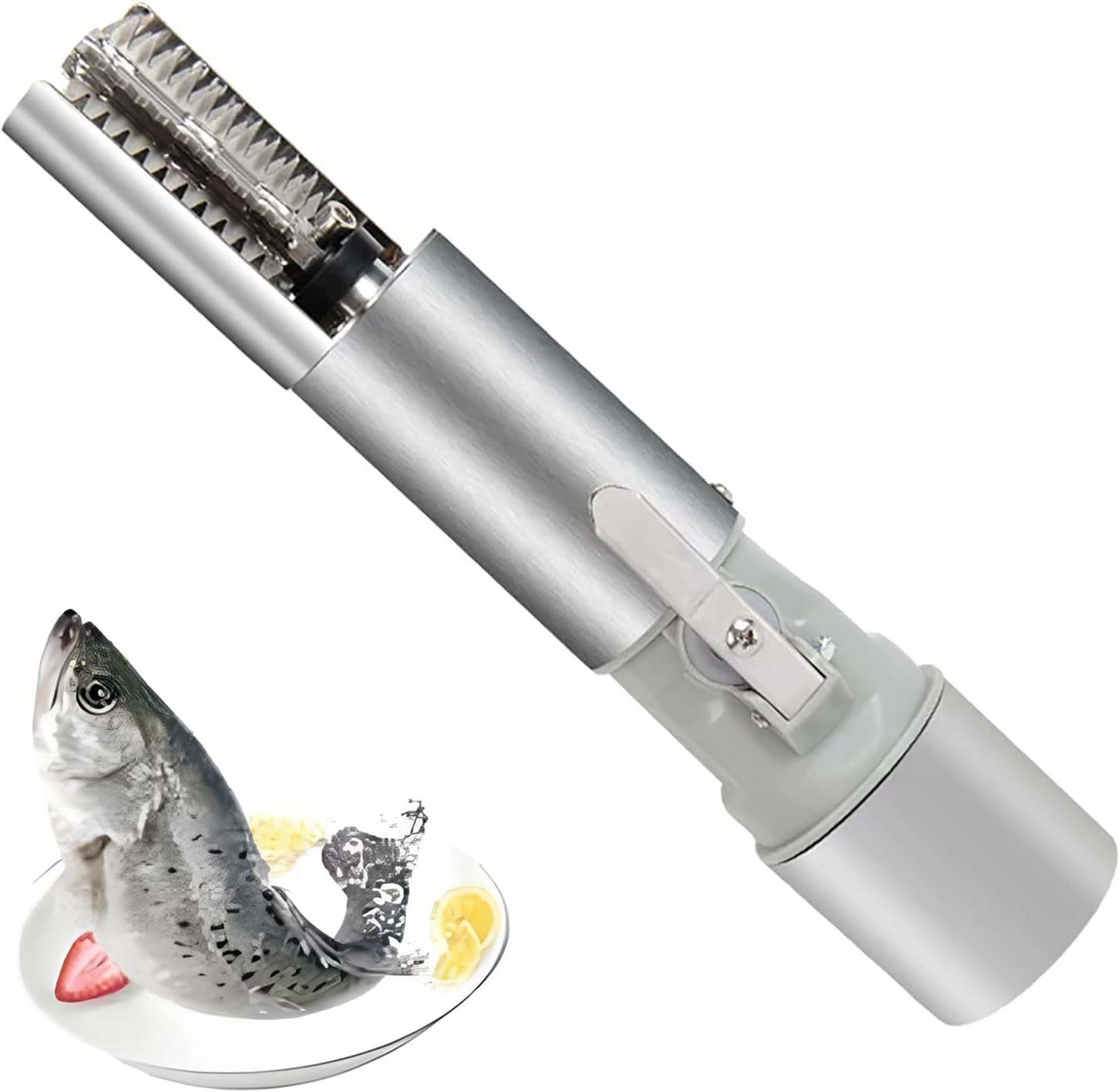 Cordless Electric Fish Scaler, 120W Fish Descaler Tool, With Battery & 2 Cutter Heads, Motor Speed 7000 Rpm, 180° Protective Zone, IPX7 Waterproof, For Seafood Processing Plants