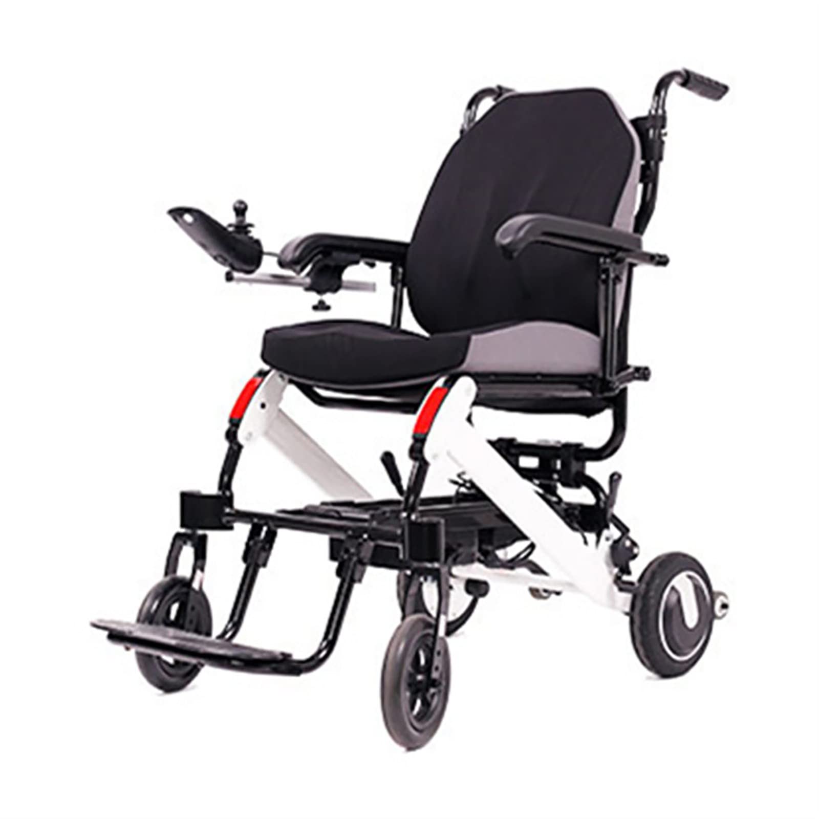 Silla de ruedas eléctrica, silla de movilidad ligera y plegable, control dual delantero y trasero, soporta hasta 100 kg, interruptor de un botón manual/eléctrico