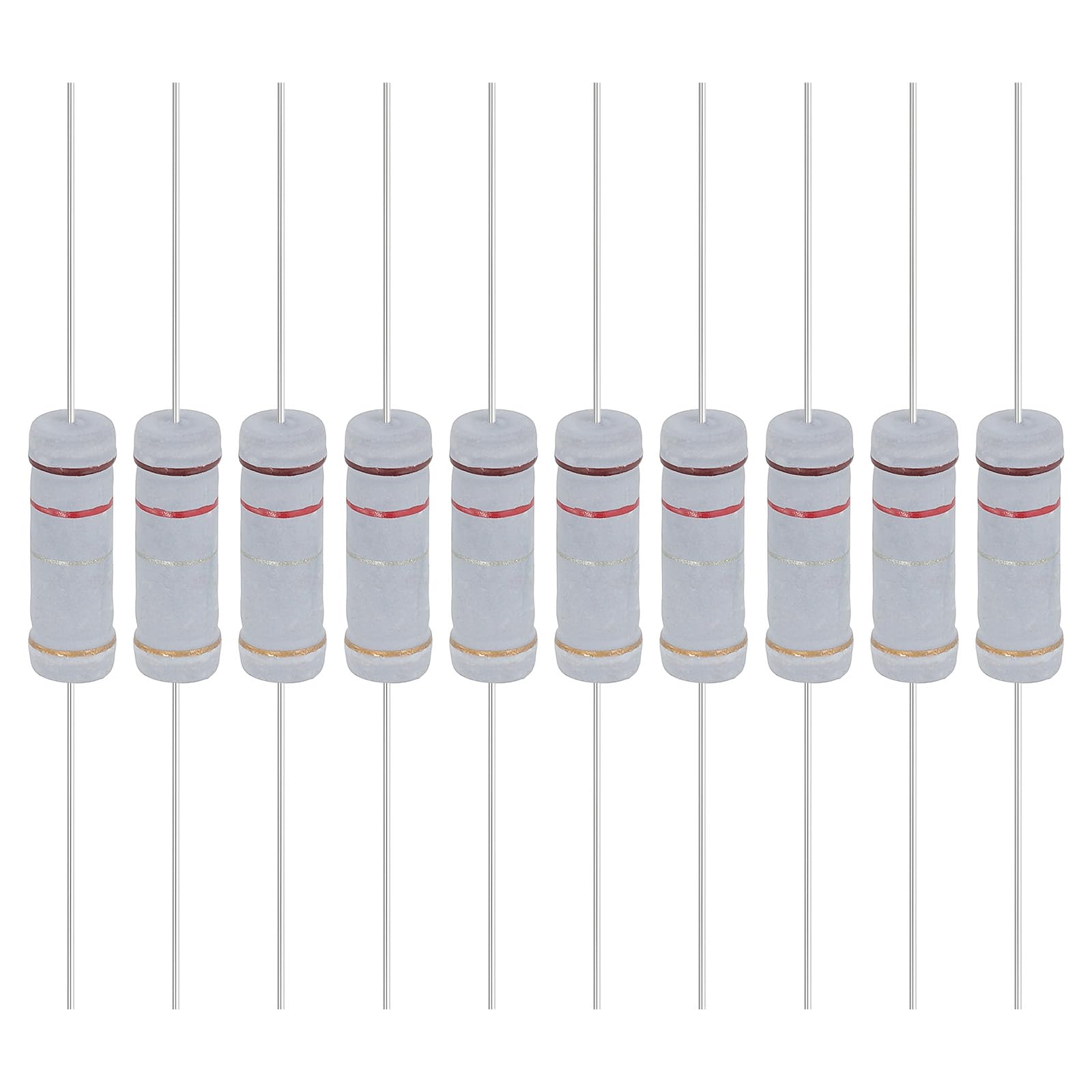 YOKIVE 10 Pcs 0.12 Ohm 5 Watts Metal Oxide Film Resistor, 5% Tolerance Resistor Axial Lead | Flame Proof for DIY Electronic Circuits, Audio-Video