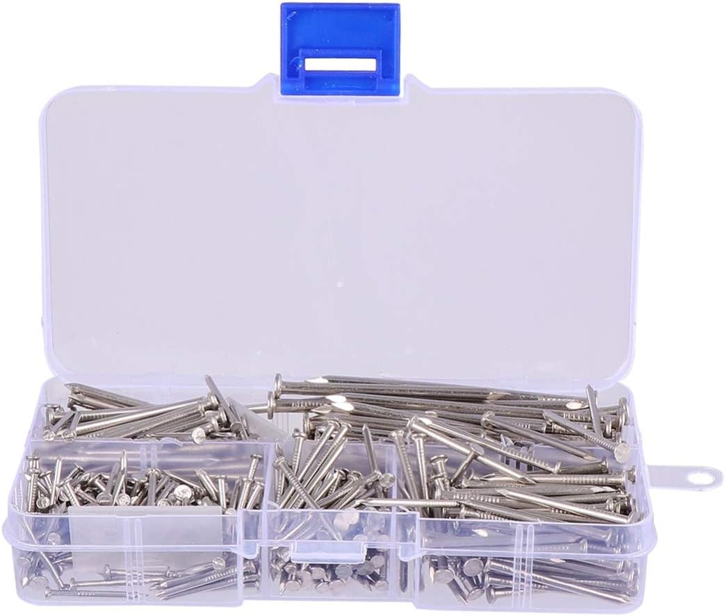 460pcs Stainless Steel Round Nails Hanging Nails Flat Head Screw for Home Diy Projects