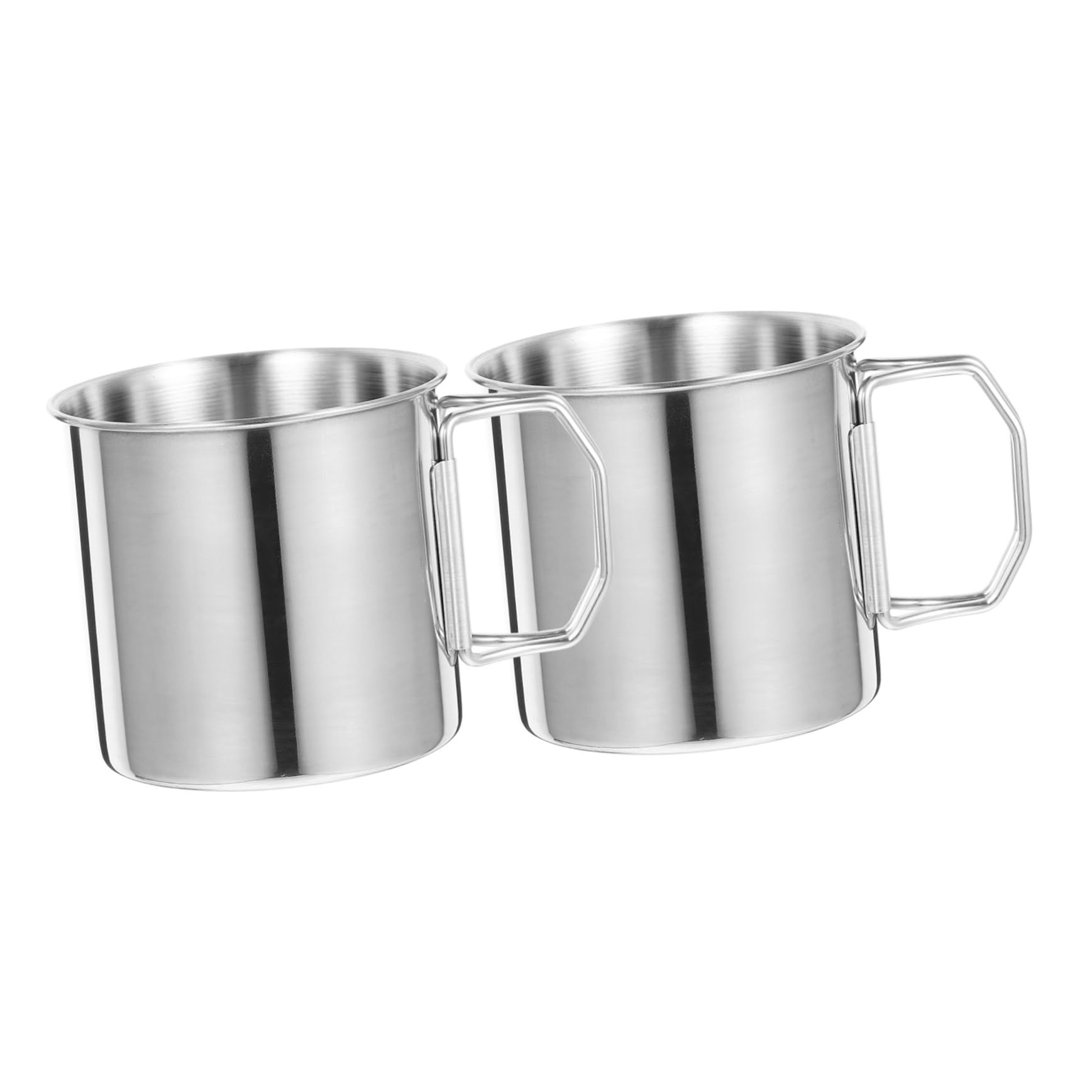 ibasenice 5 Ensembles Mug De Camping Acier Inoxydable De Tasses Portables Avec Poignée Pour Boissons Chaudes Et Froides Accessoire De Pique Et Randonnée 2 Pièces * 5