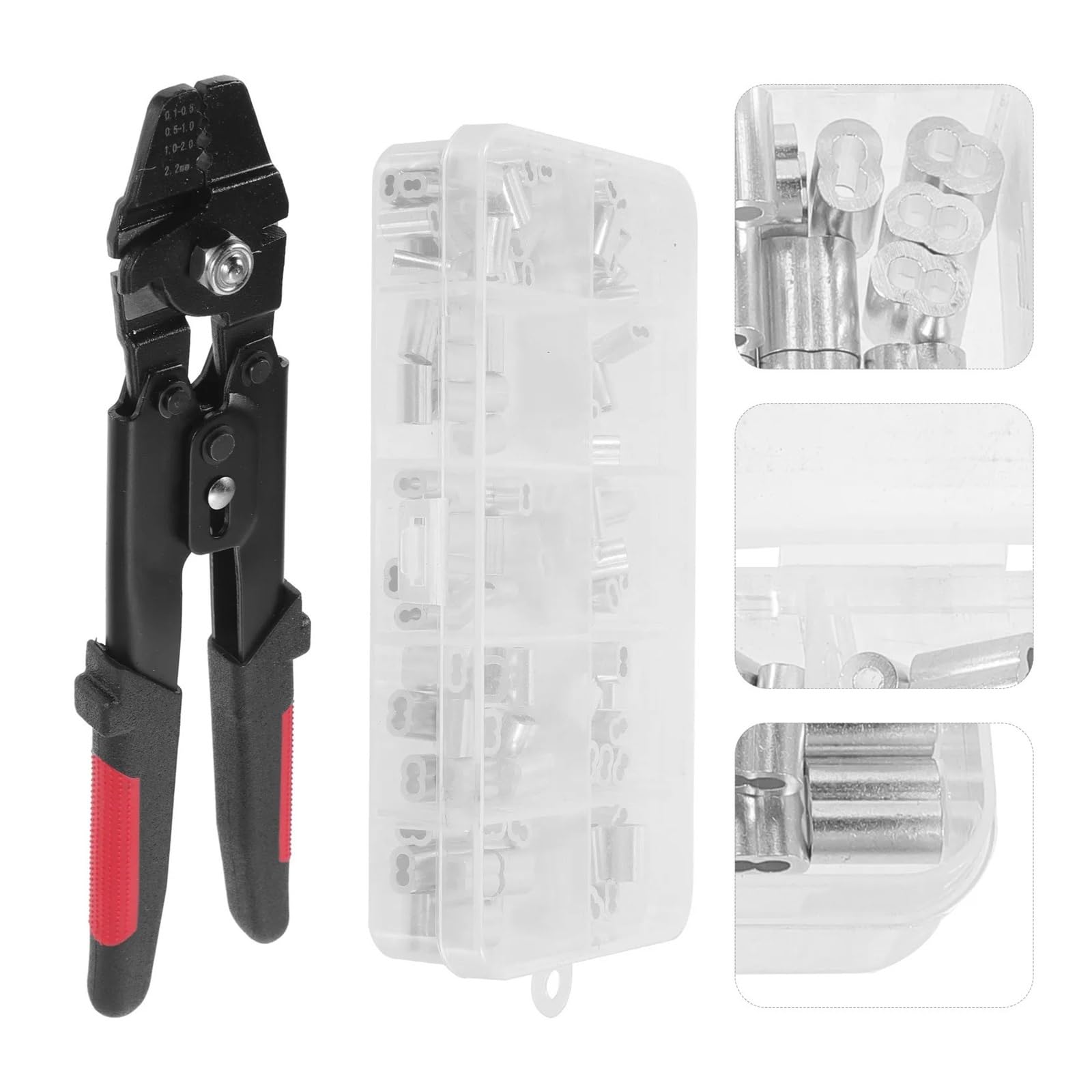 Qxbfndc One Color Crimping Tool 1Set High Precision Cable Crimping Tool Ferrule Crimping Tool Kit For Steel Wire Rope Fishing Accessories Swaging Wire Crimper