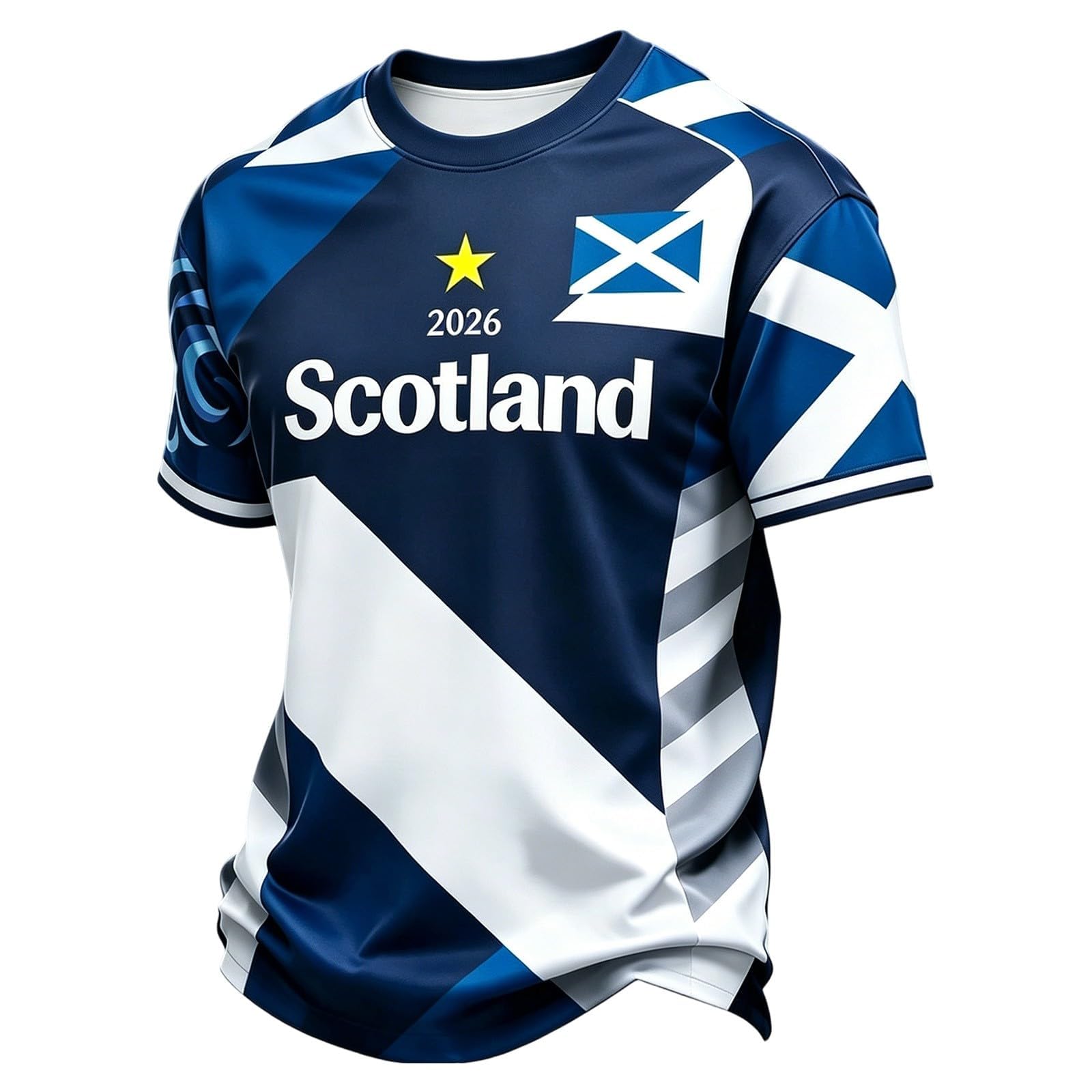 WDCHAOYUE Mens Scotland Flag Soccer T-Shirt Football 2026 World Cup Scotland Short Sleeve Crewneck Shirt for Football Fans Supporters