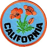 Orange California Poppies with Logo on Blue Background - 2.5