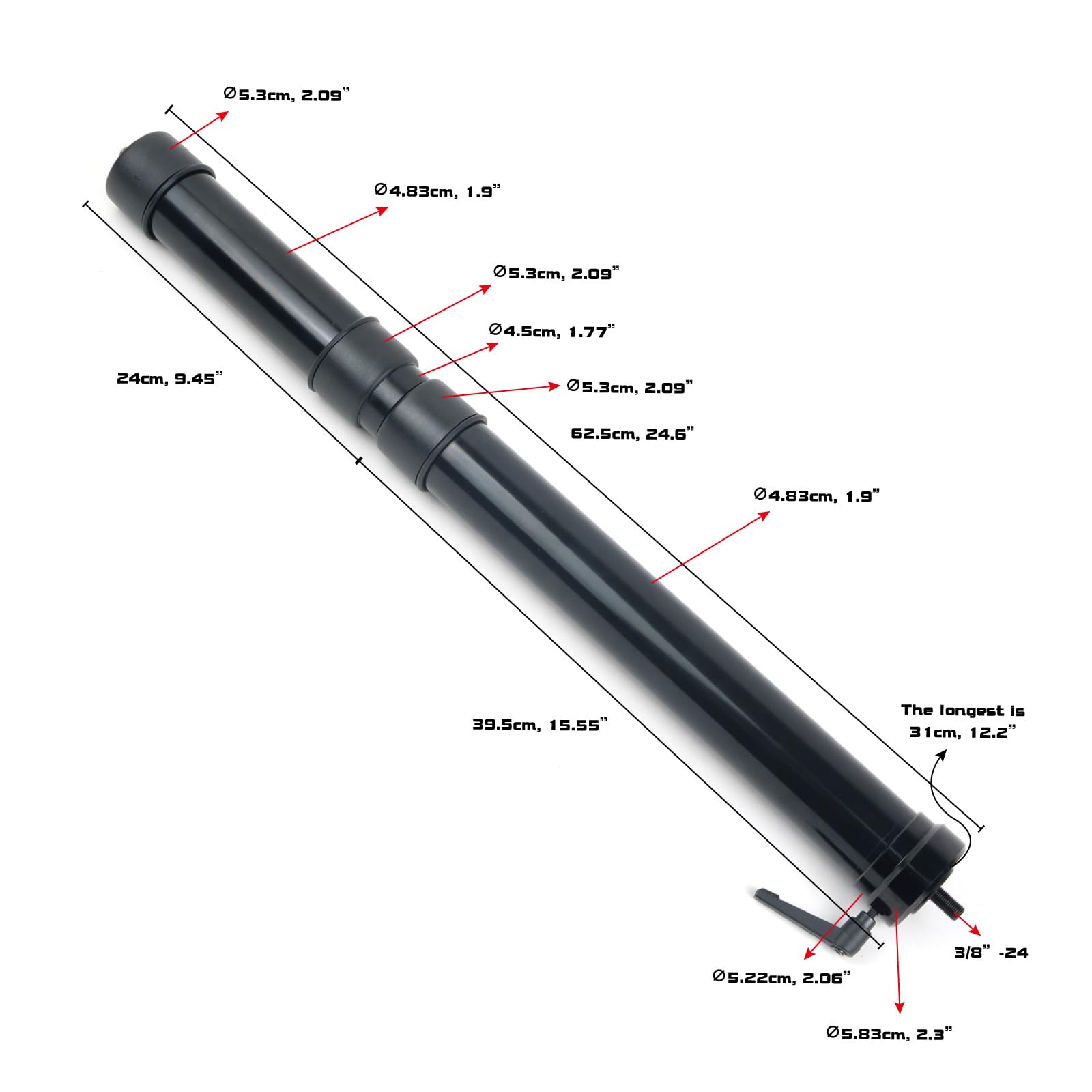 Maestria aerea GRA-RPG: Scatenamento 1.8~50MHz con 3/8"-24 Connettori in un'antenna a banda larga portatile