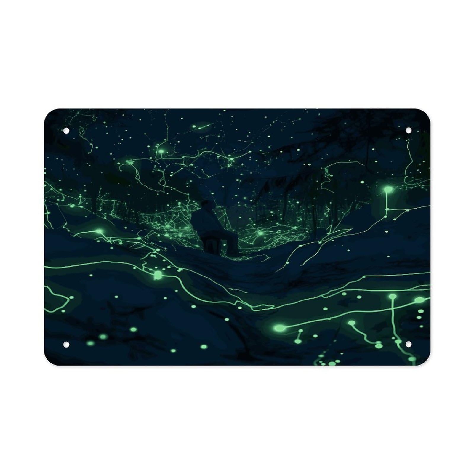 Fekiloot Style Glow In The Dark Metal Signs Wall Art Tin Sign