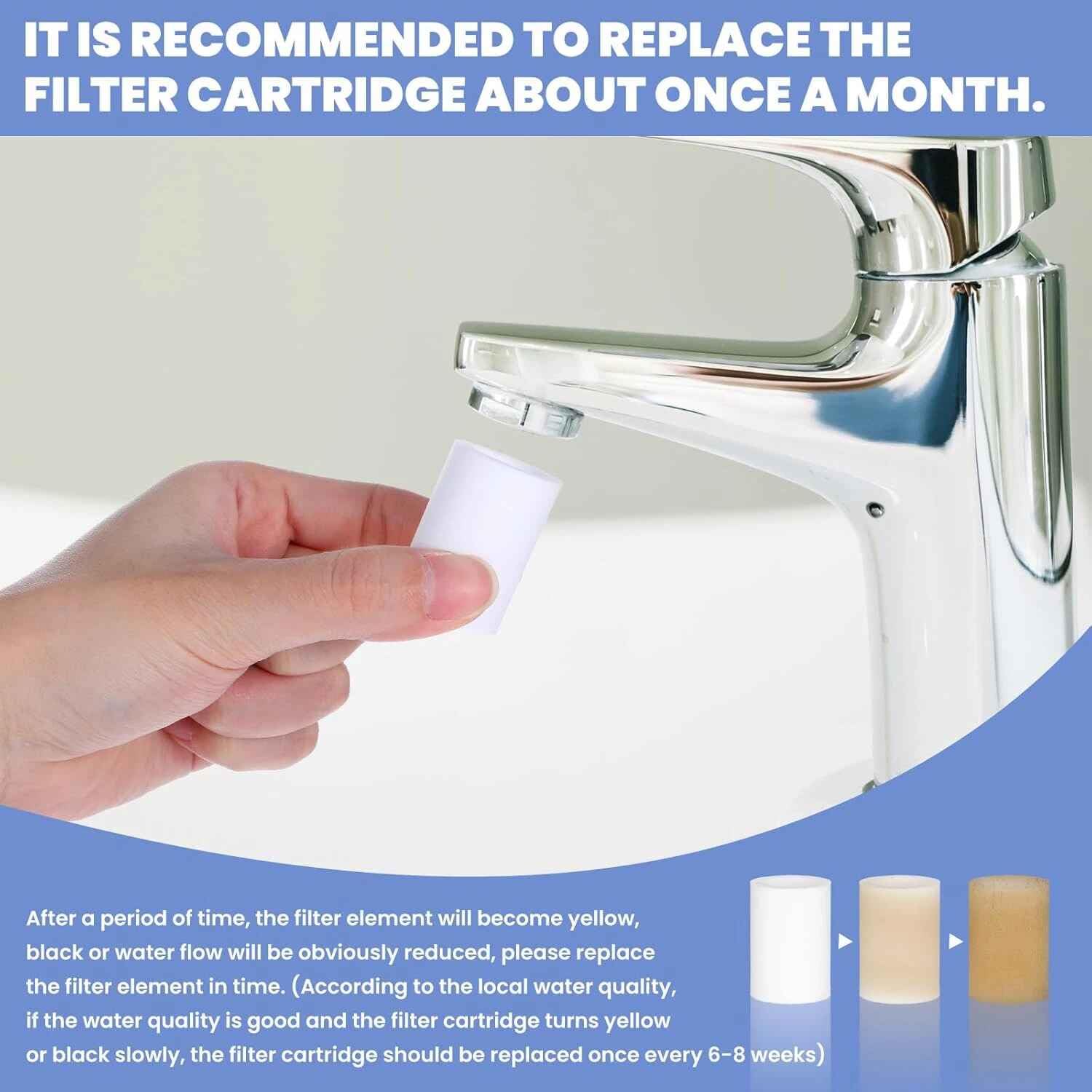 6 Pcs Faucet Filter Purifier Replacement for Bathroom Sink Kitchen Sink with PP Cotton Faucet Extender Faucet Water — view 4