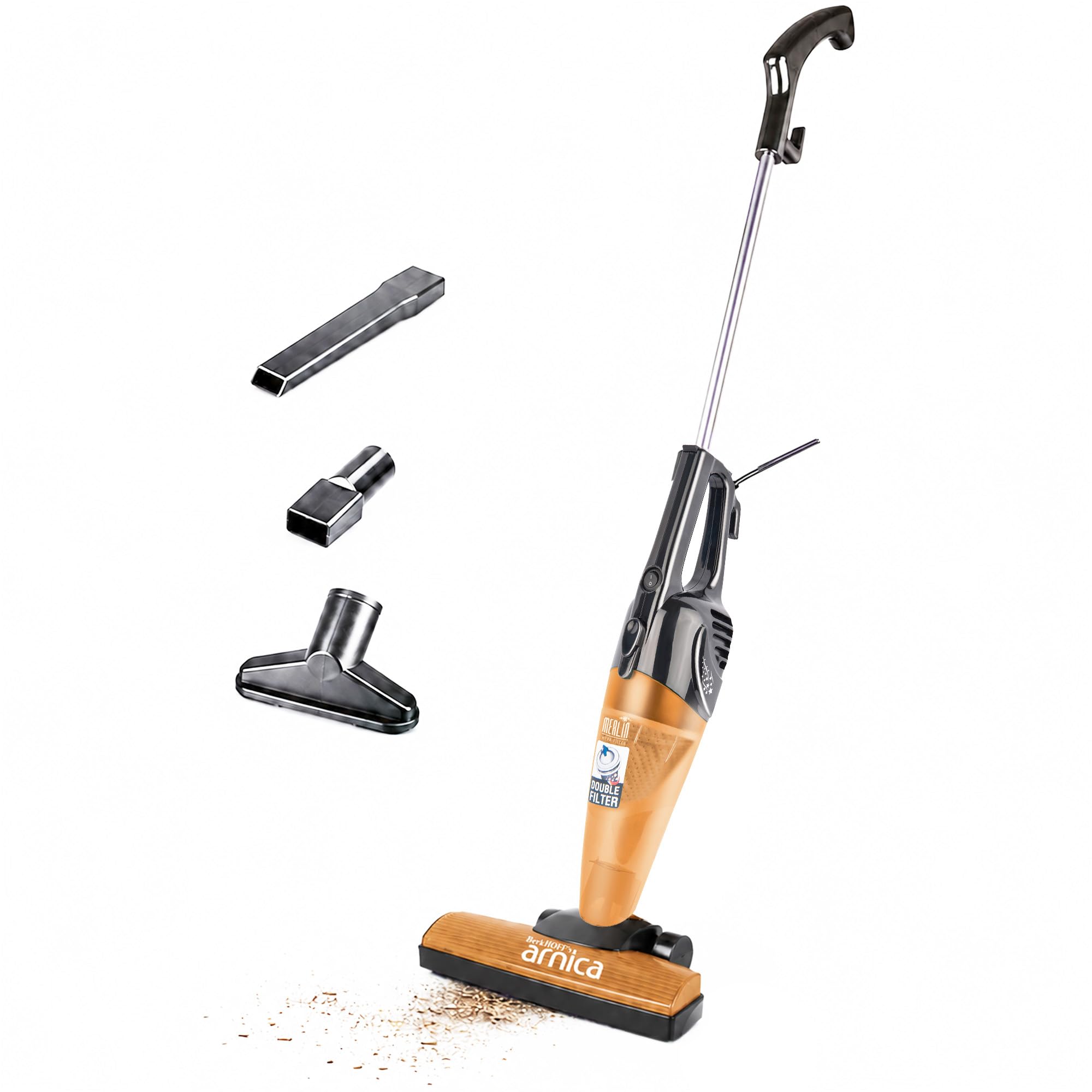 BergHOFF Merlin All-in-One Corded Stick Vacuum,Detachable Handheld,Orange