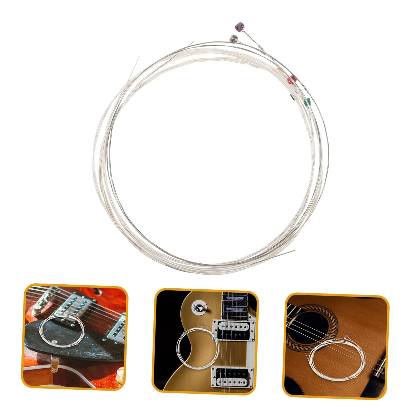 ERINGOGO 6pcs Replacement Strings Phosphor Bronze for Electric Folk Guitars Coated for Comfort Longevity Performance