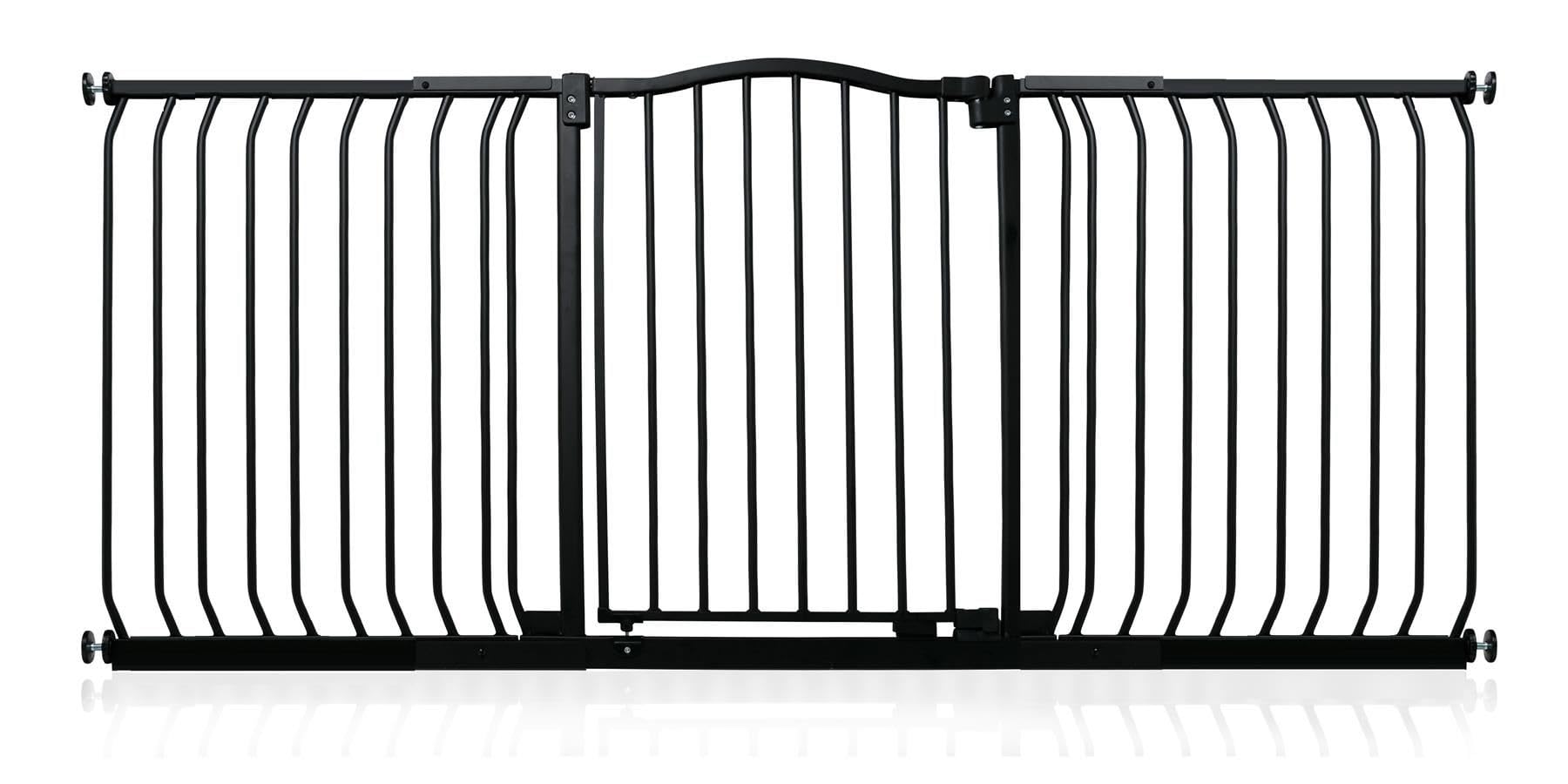 Safetots Matt Black Curved Top Safety Gate, 179Cm - 188Cm, Pressure Fit Stair Gate, Baby Gate For Doors Hallways And Spaces, Safety Barrier, Easy Installation