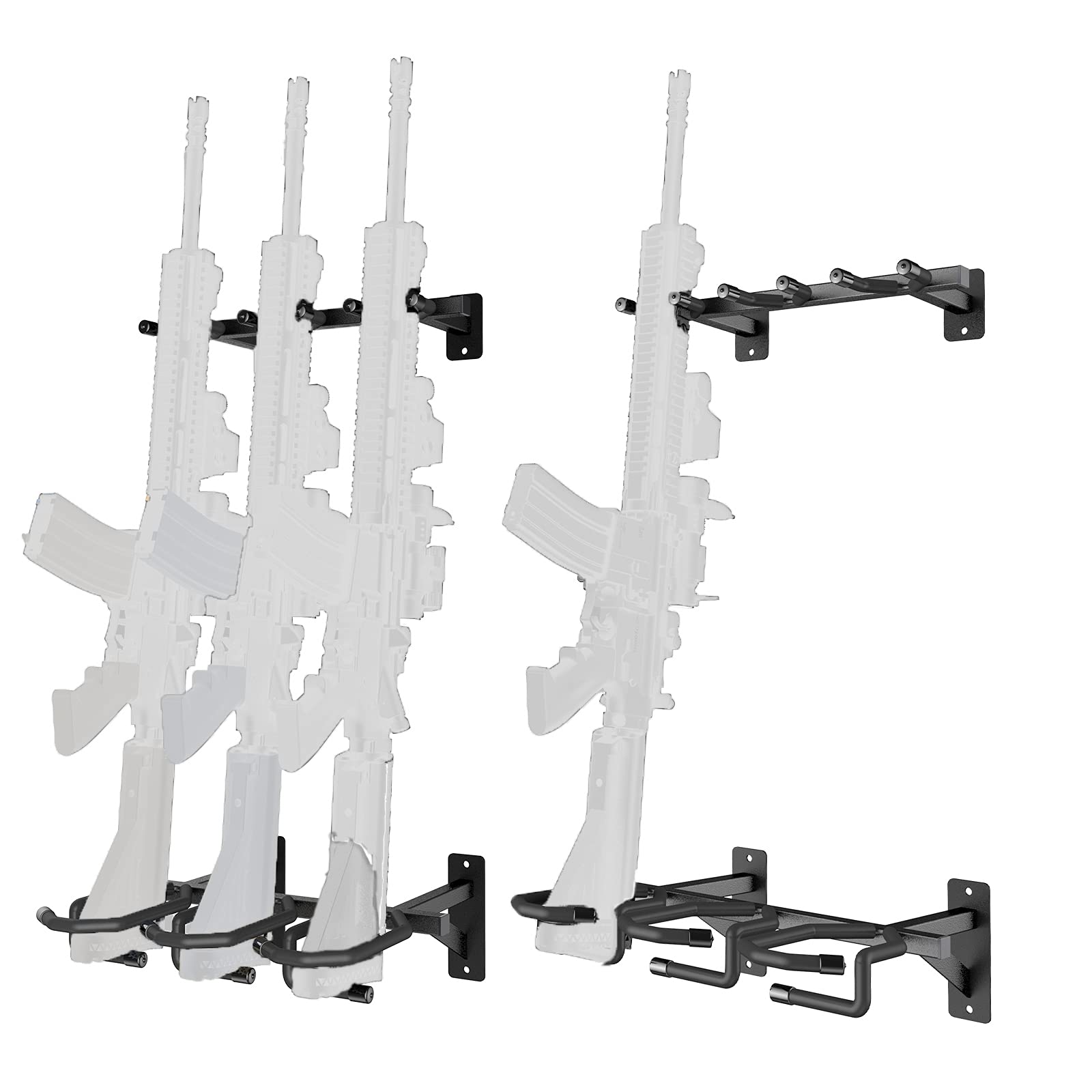 ONEMAI Gun Rack Wall Mount Rifle Storage Rack Holds 6 Firearms Rifle