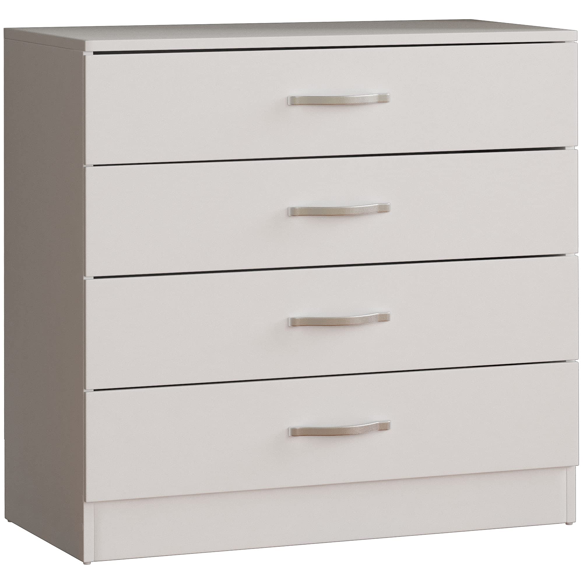Vida Designs Riano 4-Drawer Chest - White Bedroom Dresser With Metal Handles Anti Bowing Support 603894 - View #7