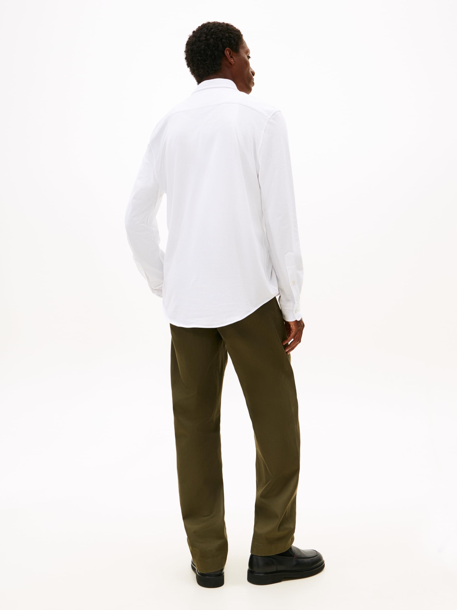 Tommy Hilfiger Męska dzianinowa koszula Pique Featherweight MW0MW41690 L/S, biała, XXL, Biały (biały), XXL