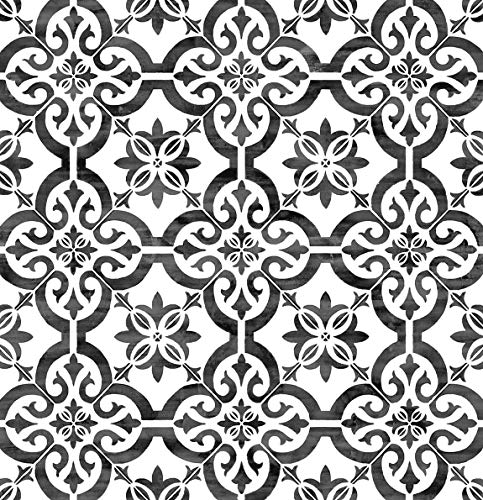 Lillian August Luxe Haven Porto Tile Peel and Stick Wallpaper (Onyx)