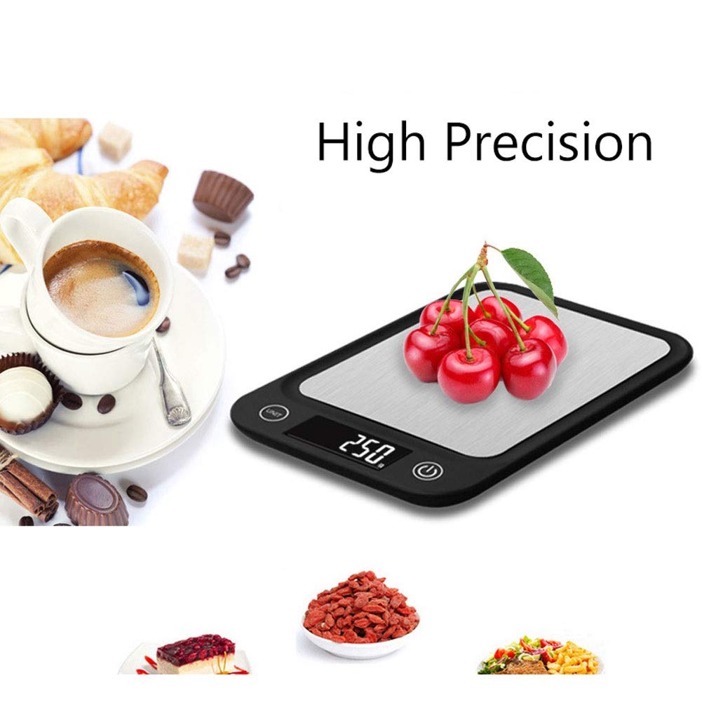 Balance de Cuisine électronique numérique Haute précision 5 kg/1 g, en Acier Inoxydable, Mini Balance de Poche Portable avec Affichage LED, idéale pour la pâtisserie.,