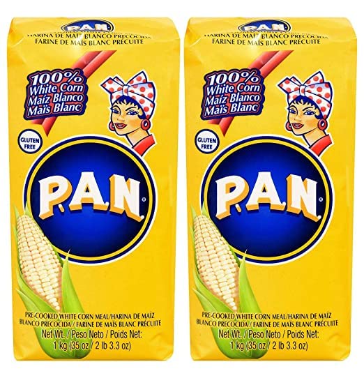 Harina PAN Pre-Cooked White Maize Meal - 1kg (Pack of 2)