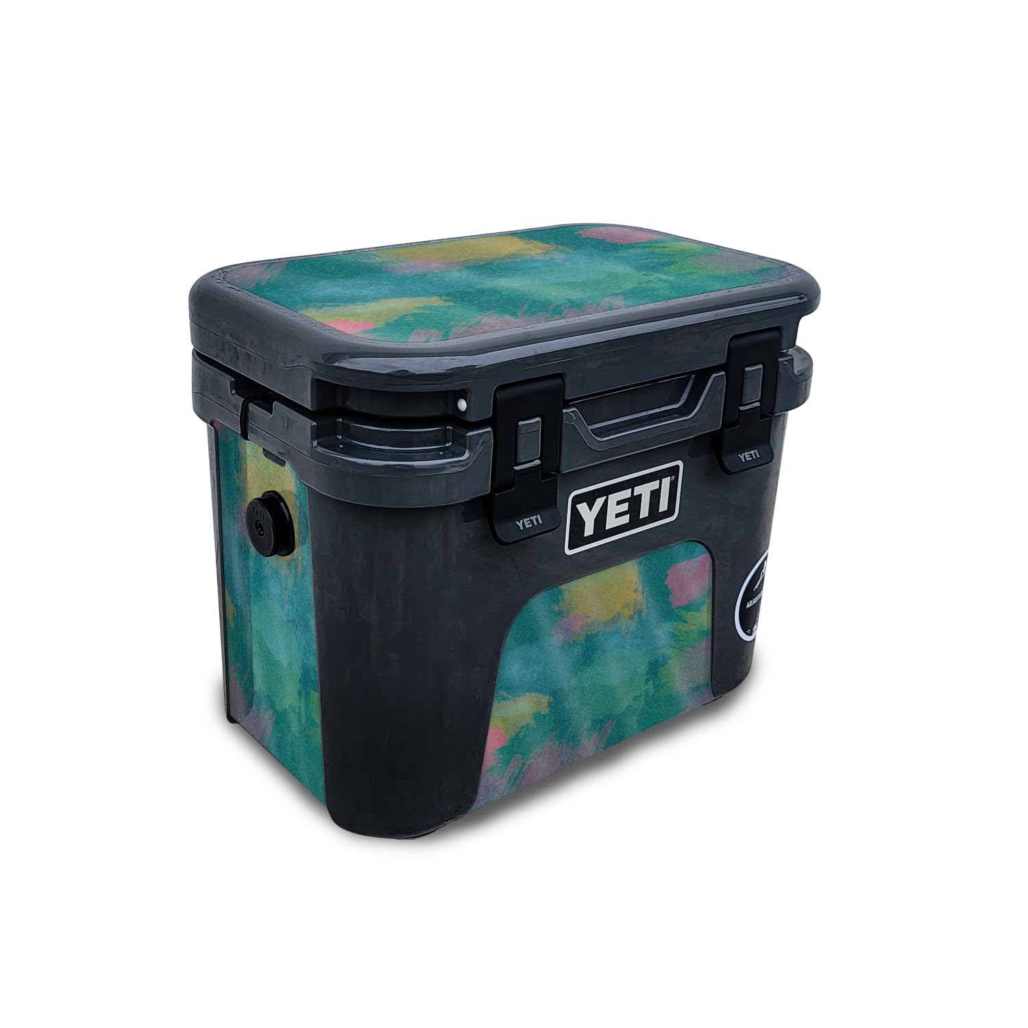 Glossy Glitter Skin Compatible with Yeti Roadie 15 Hard Cooler - Watercolor Blue - Premium 3M Vinyl Protective Wrap Decal Cover - Easy to Apply | Crafted in The USA by MightySkins