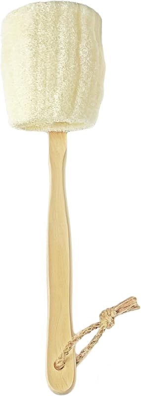 Bucha corporal de bucha vegetal com cabo longo de madeira JINS-Hung, 1 unidade