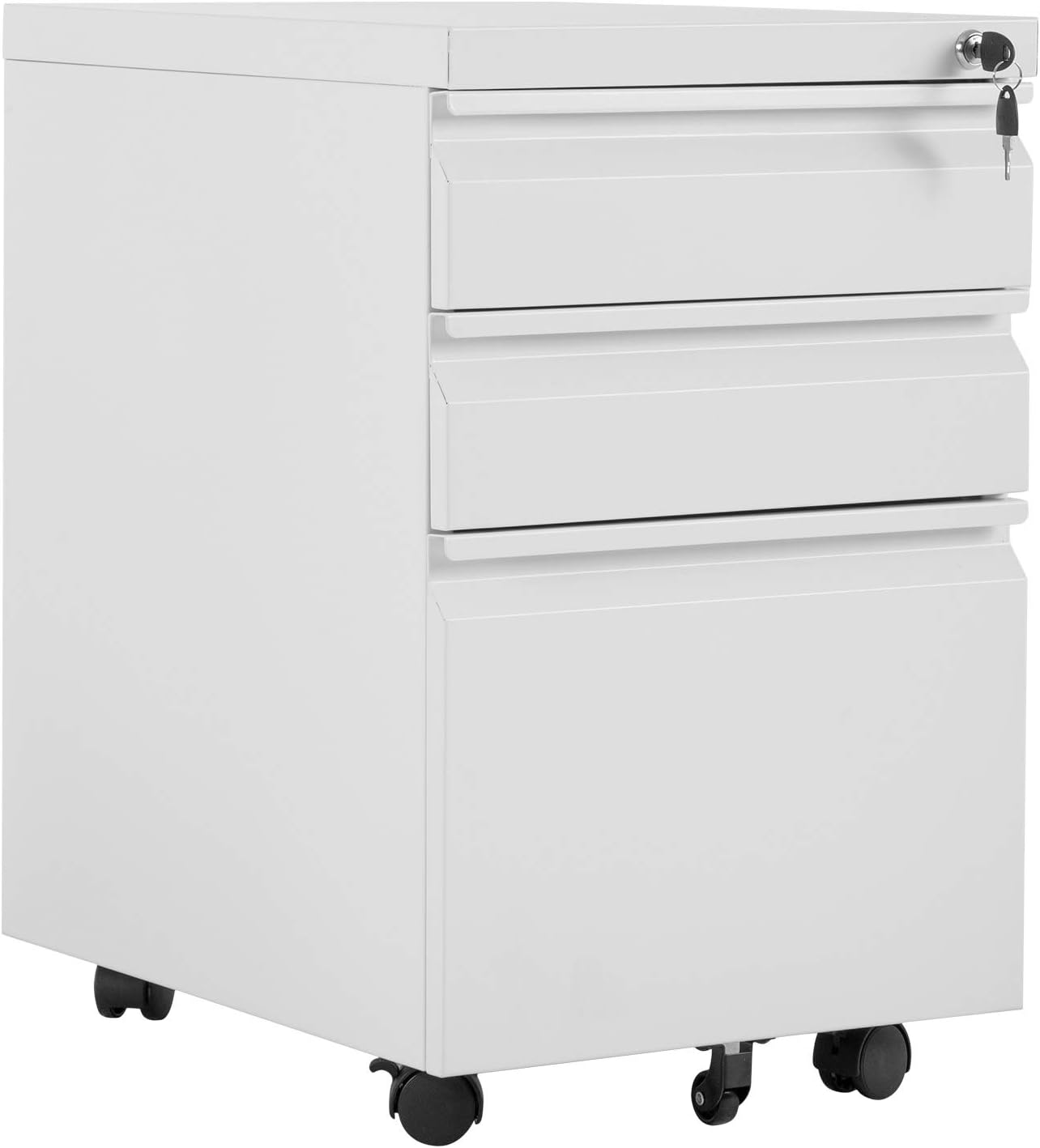 Metal File with Wheels 3 Drawer File Filling Mobile Office
