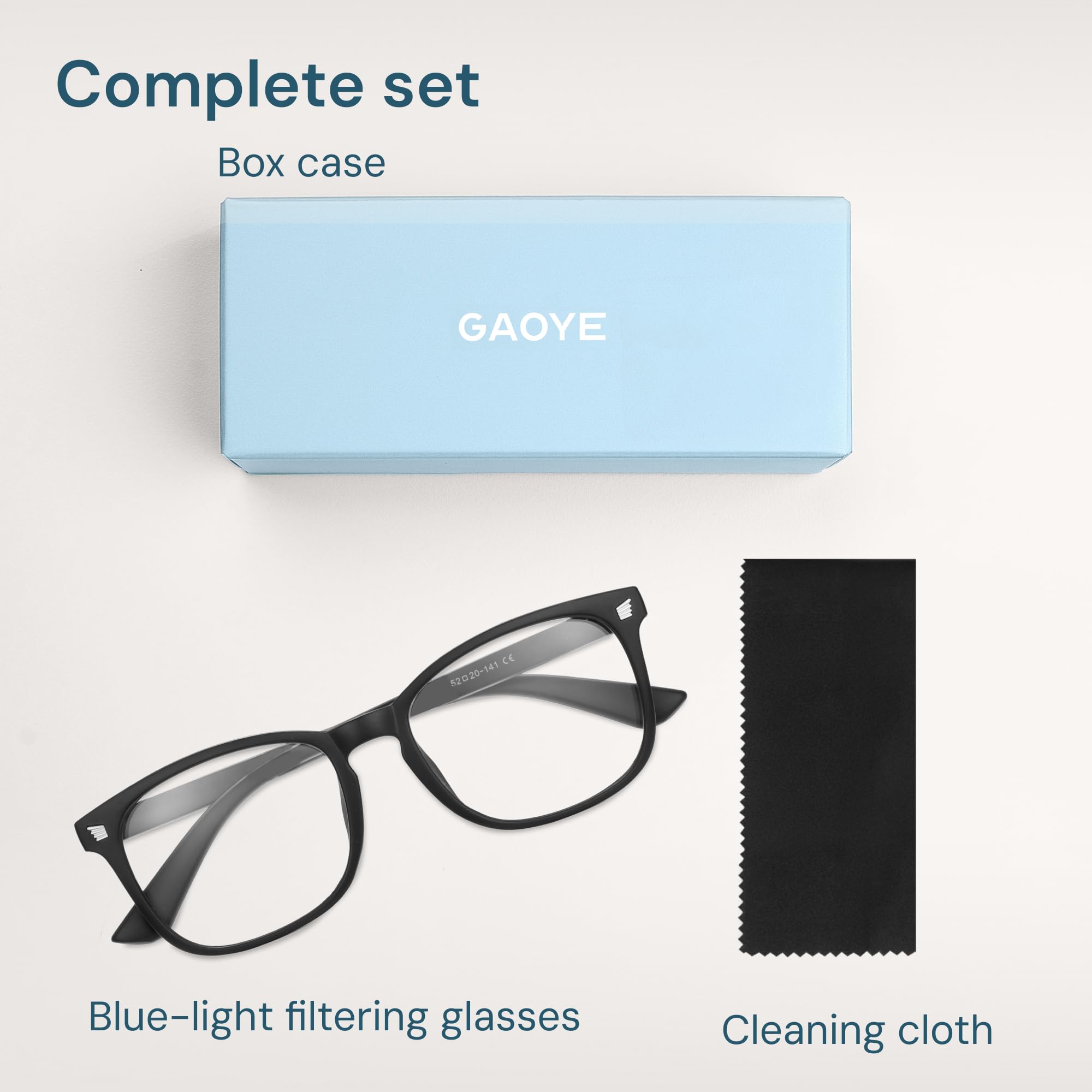 Gaoye Blue Light Blocking Glasses – Fashion Square Fake Eyeglasses, Anti UV Ray Computer Gaming Glasses, Blue Blockers Glasses for Women/Men (nero opaco), matte black, m