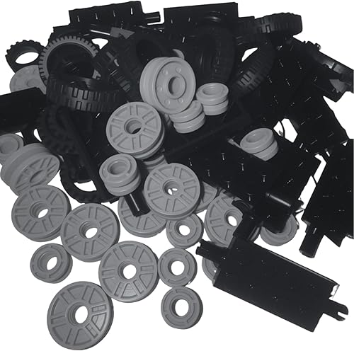 Miniatura 3 de 70PCS Neumáticos Ruedas y Ejes Conjuntos de Piezas de Construcción Accesorios para Vehículos de Coche Camión