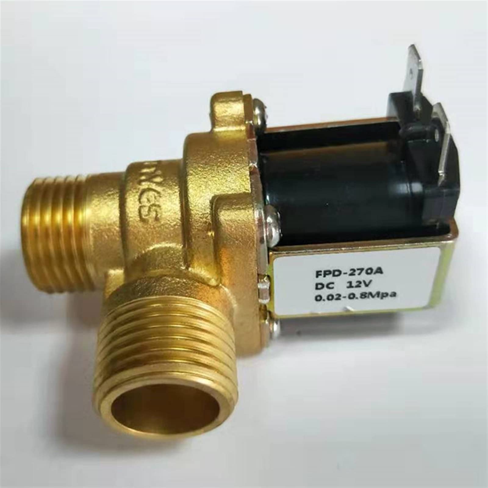 Mosiądz elektryczny zawór elektromagnetyczny 220 V DC 12 24 DN15 G1/2, normalnie zamknięty przełącznik wlotu wody z filtrem, 1 szt. (220 V)