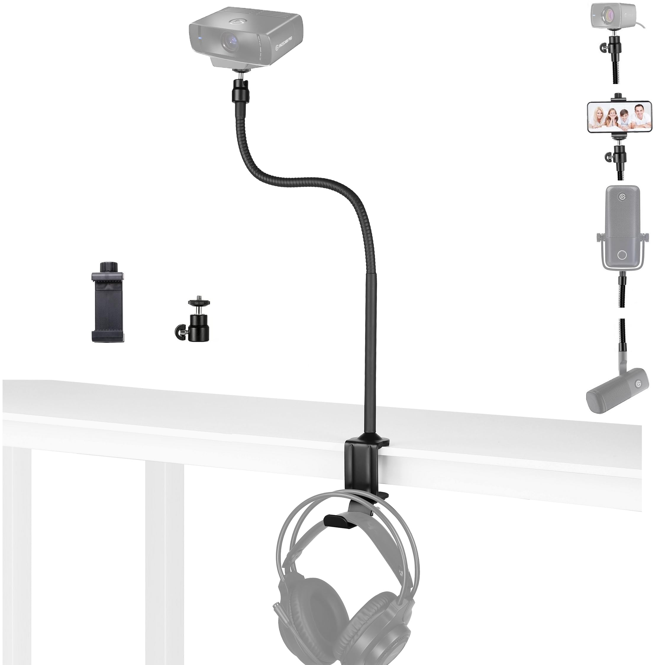Amazon.com: Acetaken Facecam Pro Webcam Stand, 24-Inch Clamp Mount