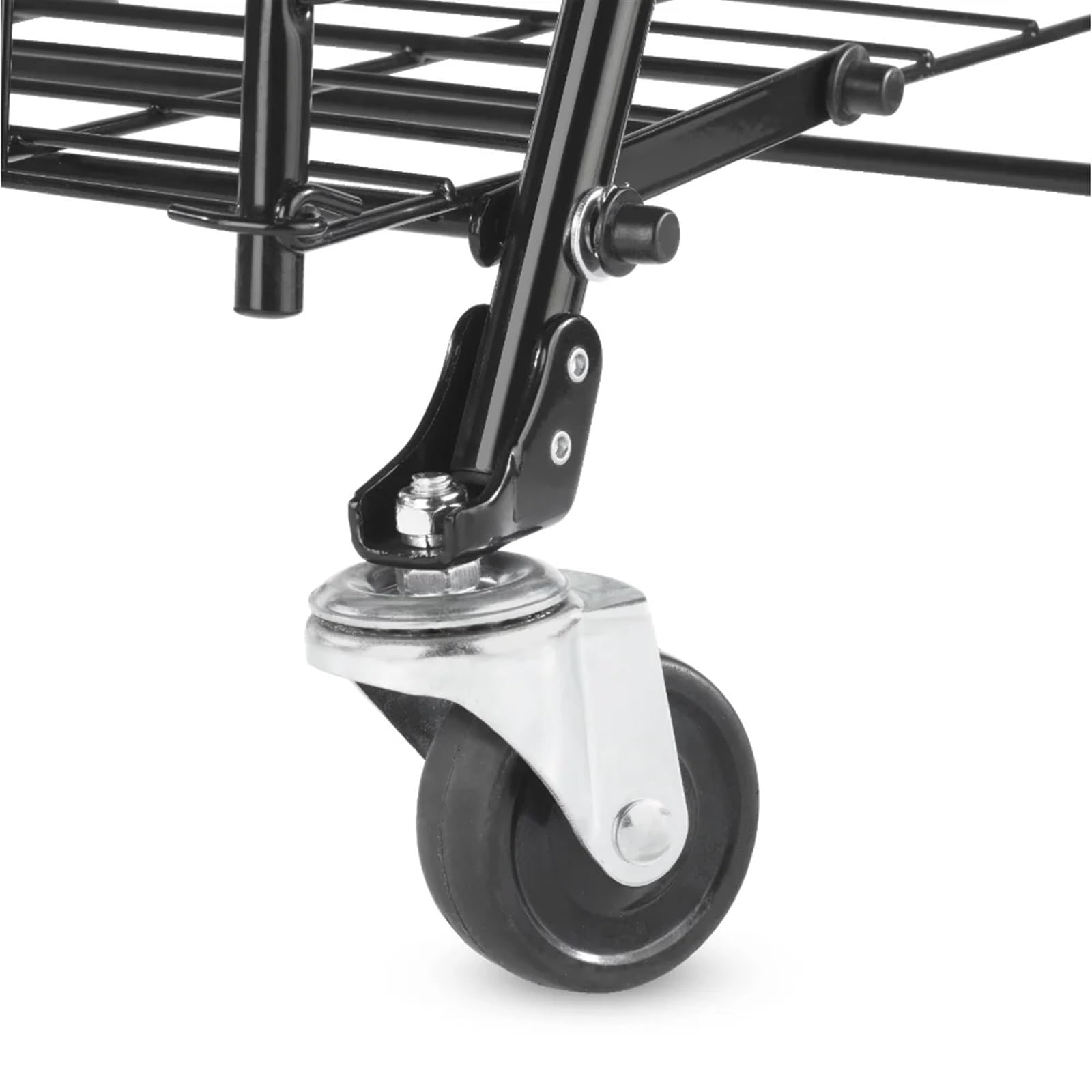 Carretilla Carro de Compras Ajustable la Cesta lavadero del balanceo Acero, Carro Negro Carretilla con Las Ruedas Trabajo Pesado