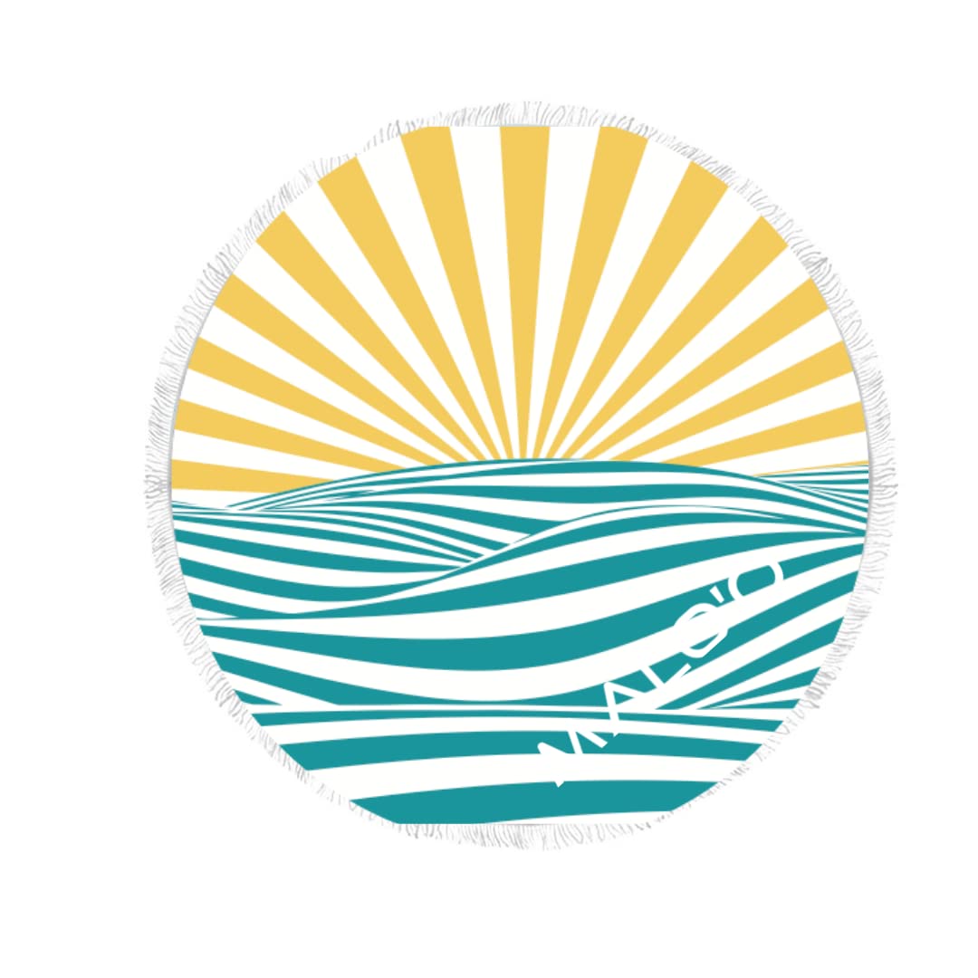 Malo'o Large Oversized Beach Towel - Ultimate Comfort and Style: 60" Round Beach Towel with Microfiber Cotton - Quick-Drying, Absorbent, and Luxuriously Soft