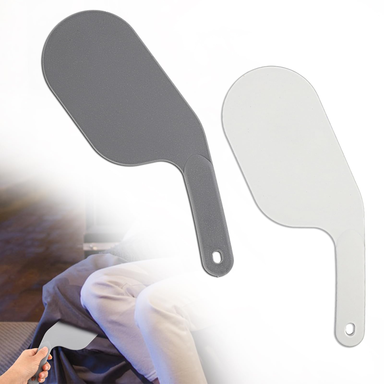 JIEYAO 2 Pcs Extended Bed Sheet Tucker Tool, 11.8'' Bedsheet Change Helper Tucking Paddle, Mattress Lifter for Changing Sheets Durable Bed Maker Tool for Making Your Bed to Protect Your Nails&Back