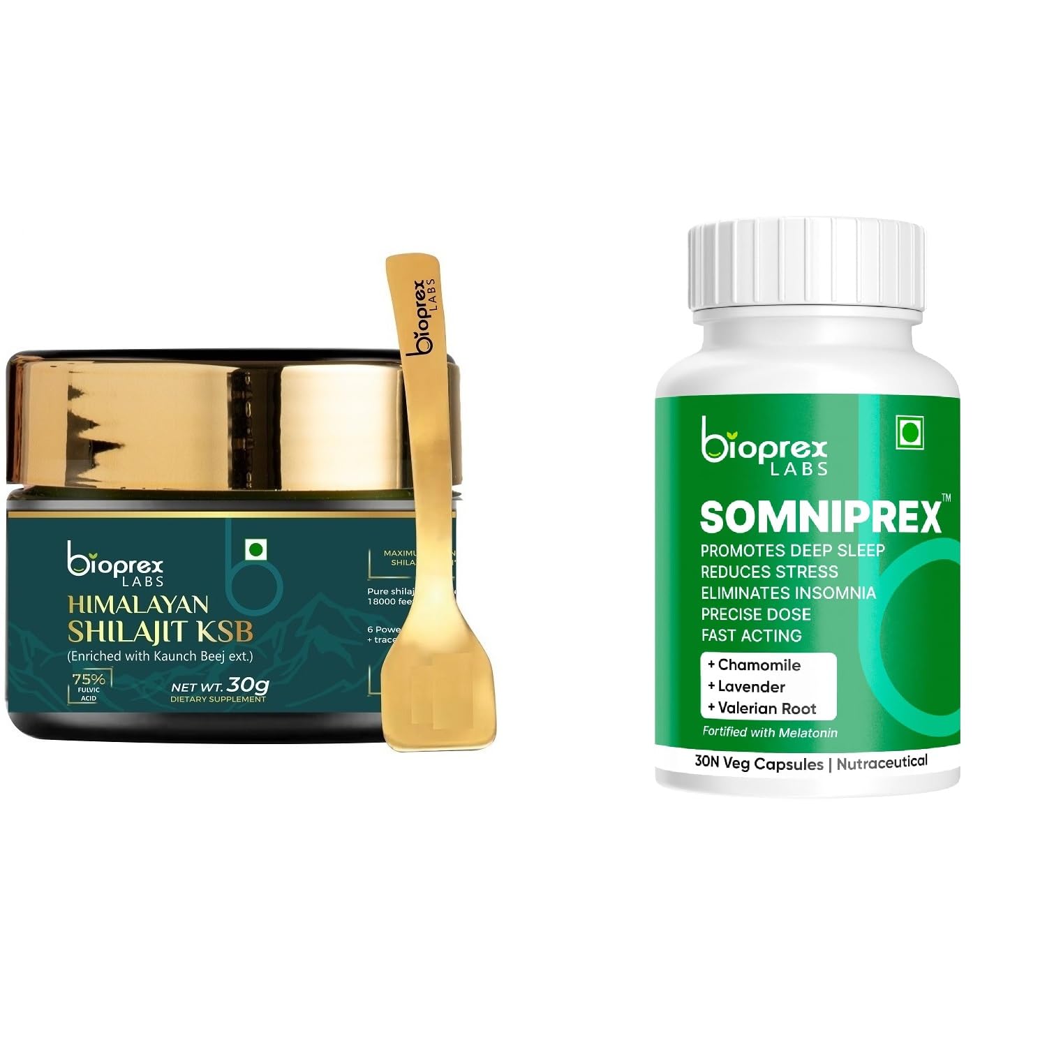 Wellness & Sleep Support Combo | Himalayan Shilajit KSB Resin 30g + SOMNIPREX Sleep Capsules 30 Veg | Herbal Nutraceuticals for Energy, Relaxation & Restful Sleep-image-18