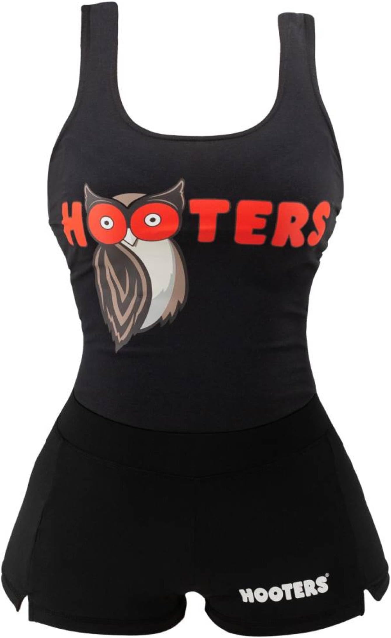 Ripple Junction Hooters Girl Waitress Bar Tender Role Play Costume Uniform Outfit w/Tank Top Shorts Adult Women's Large Black