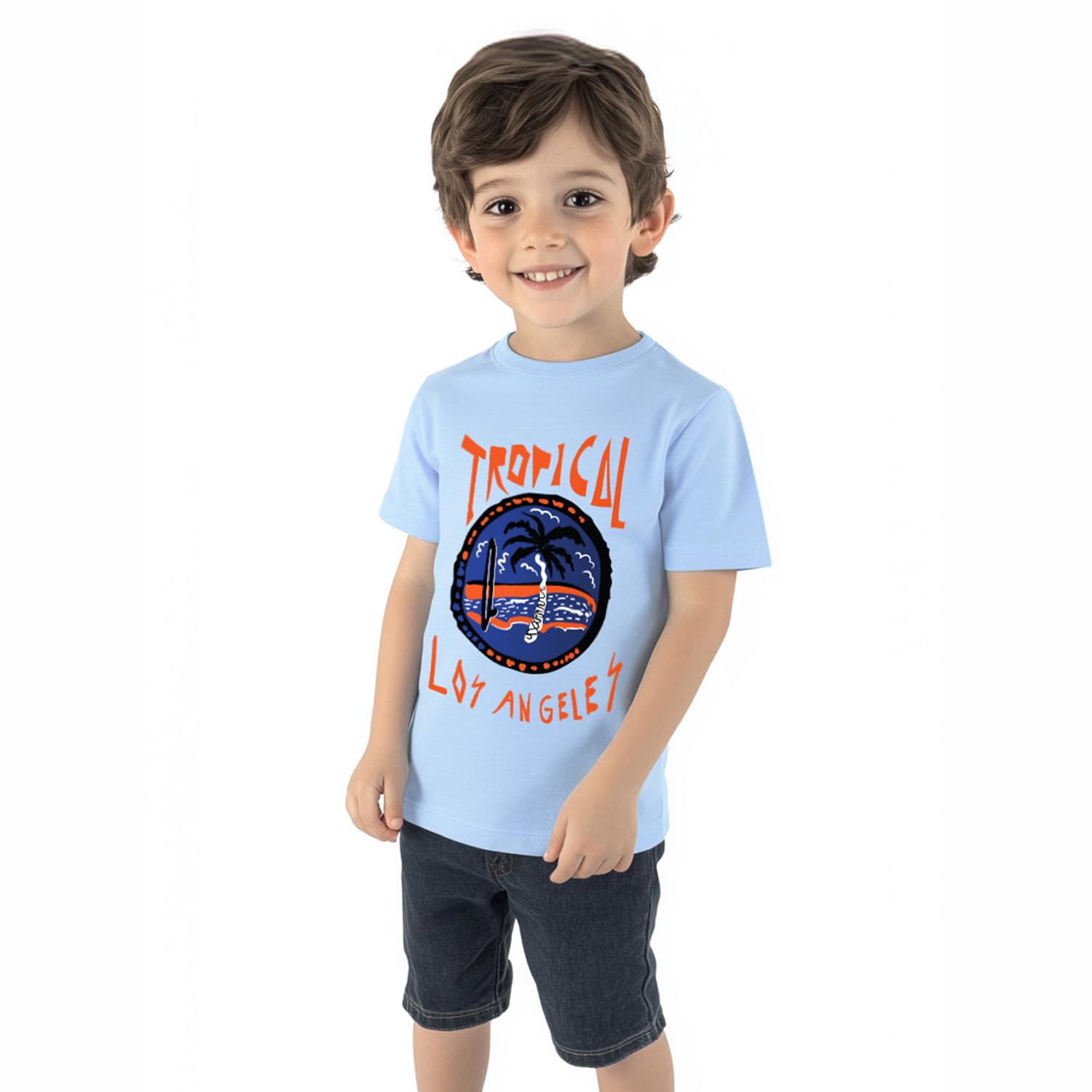 Boys' Cotton Graphic Printed Half Sleeve T-Shirt| Age 2-10 Years