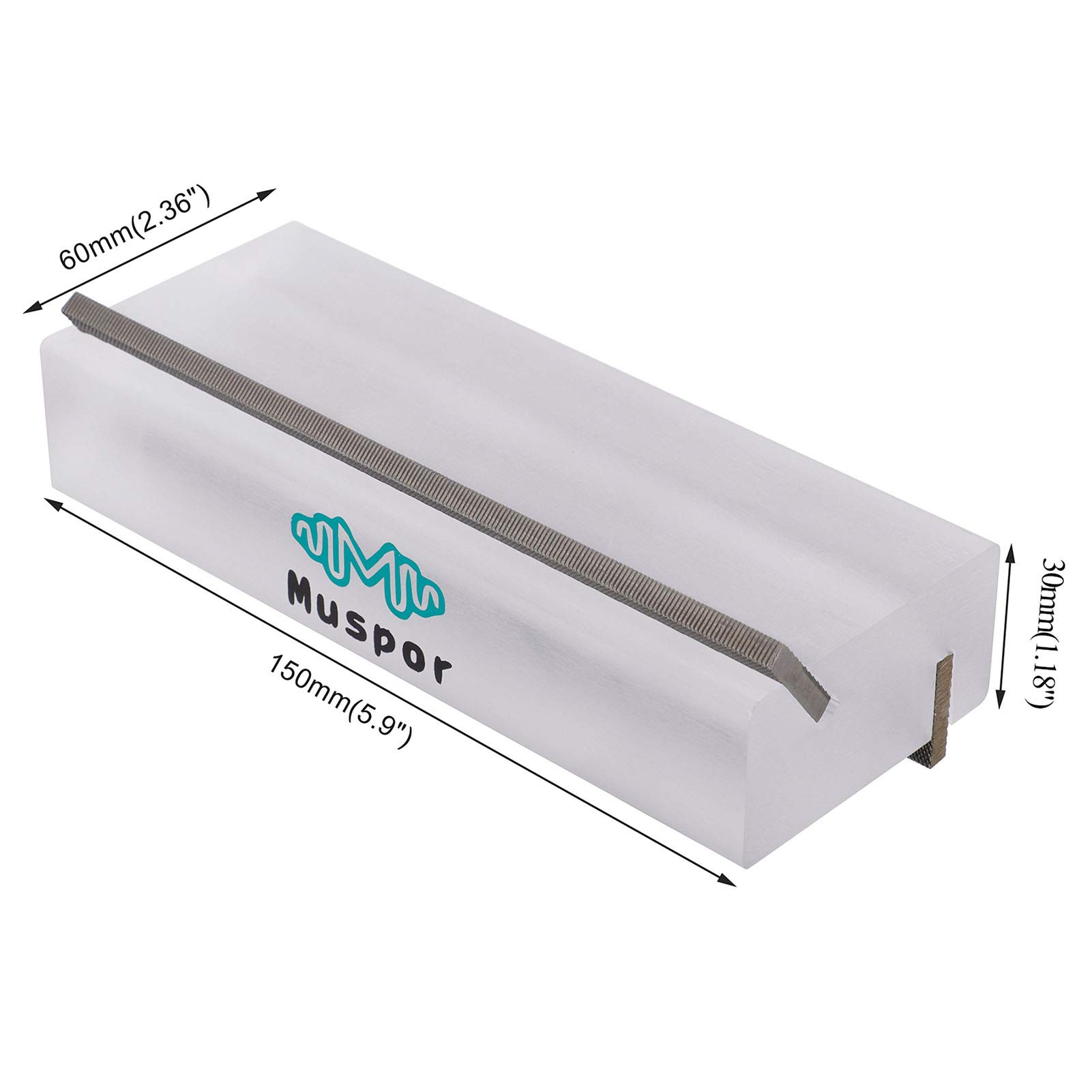 Lime biseautée à frettes en acier à haute teneur en carbone avec angles de 35° et 90° pour un entretien et un lissage précis, 150 x 60 x 30 mm