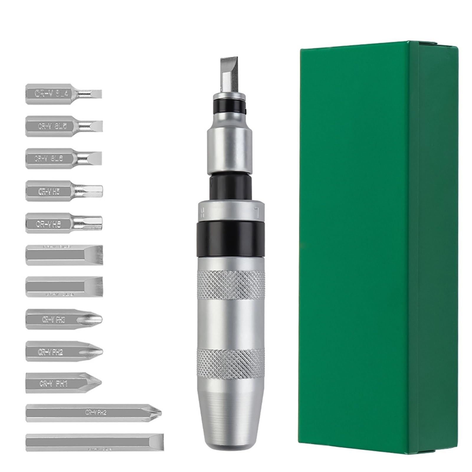 Amrttwy 13 Pcs Screwdriver, 7/ Manual Impact Screwdriver Portable Reversible Driver Household Cordless Kit Hand Repair Tools(13 Pcs)