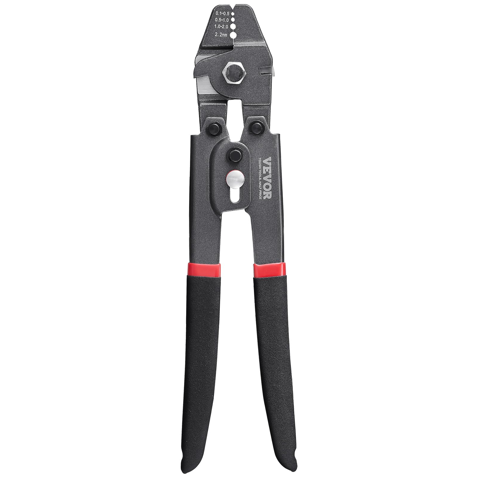 VEVOR Pinze Crimpatrice per Cavi con Diametro tra 0,1-2,2mm Pinza Capicorda per Terminali Manicotti in Alluminio, Pinza a Crimpare in Acciaio 55# Durezza Massima 50 HRC, Utensili per Crimpaggio Cavi
